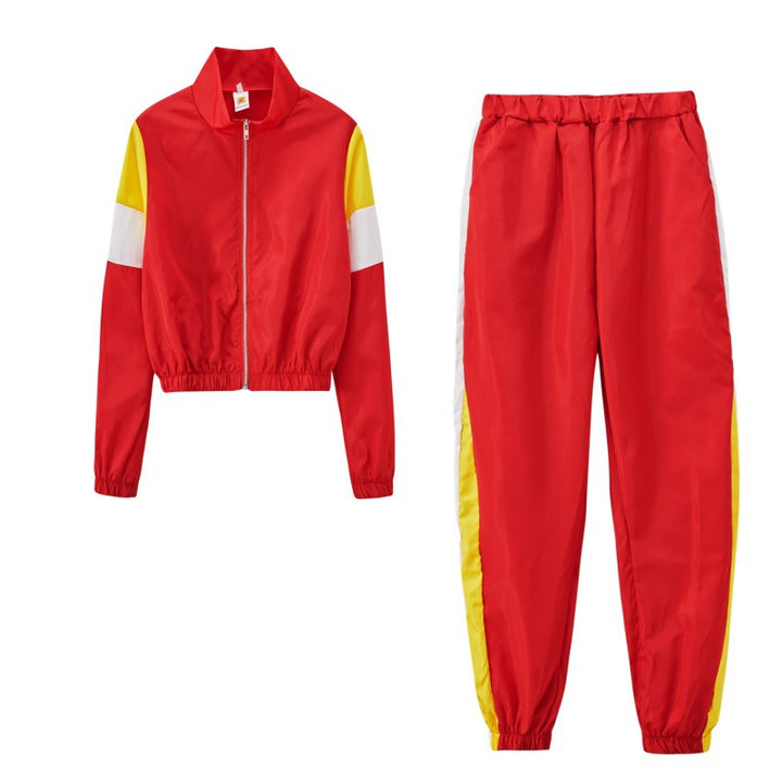 Ladies Trendy Sports Set with Colorblock Design and Elastic Waist Lune London