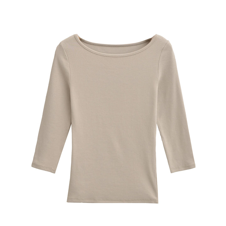 Women long sleeve top with elegant round neck Lune London