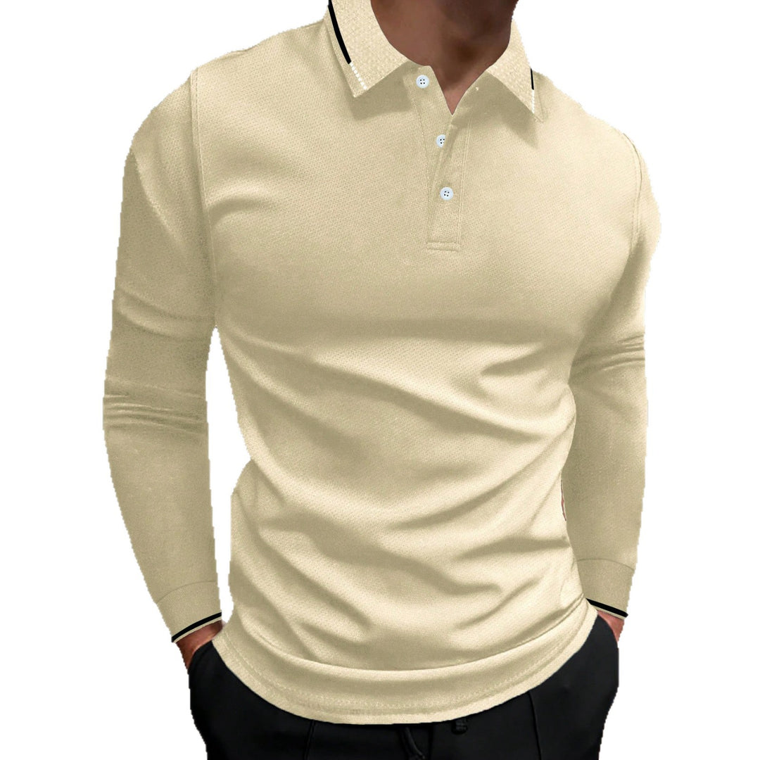 Long sleeve polo shirt for men with textured design Lune London