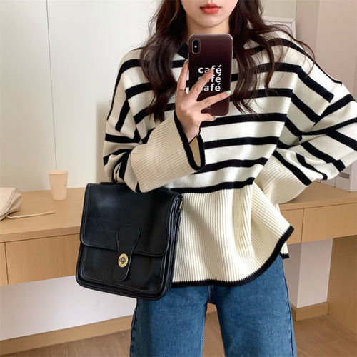 Lune London Women's Striped Relaxed Fit Sweater