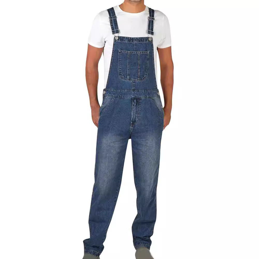 Men's denim overall in a casual cut with adjustable straps Lune London