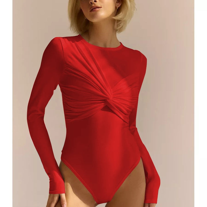 Ladies Long Sleeve Ruffled Body Lune London