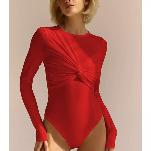 Ladies Long Sleeve Ruffled Body Lune London