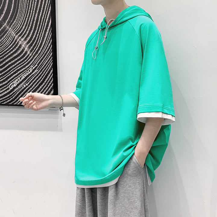 Oversized T-shirt for men with hood and breathable properties Lune London