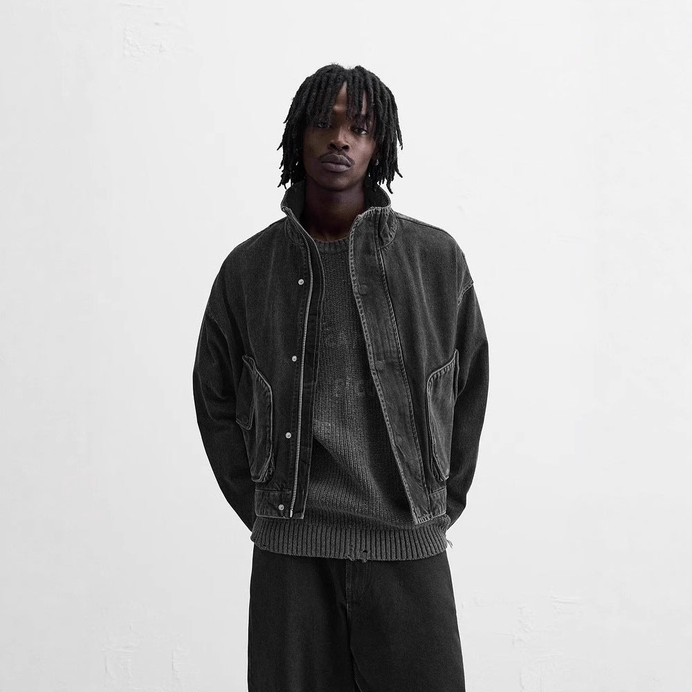 Lune London Men's Denim Bomber Jacket