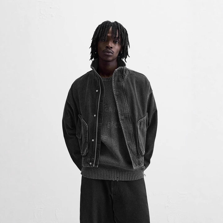 Lune London Men's Denim Bomber Jacket