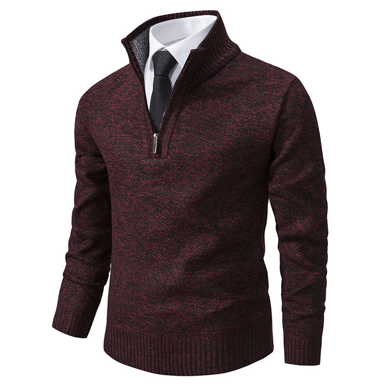 Men's knit sweater with modern zipper and textured surface Lune London