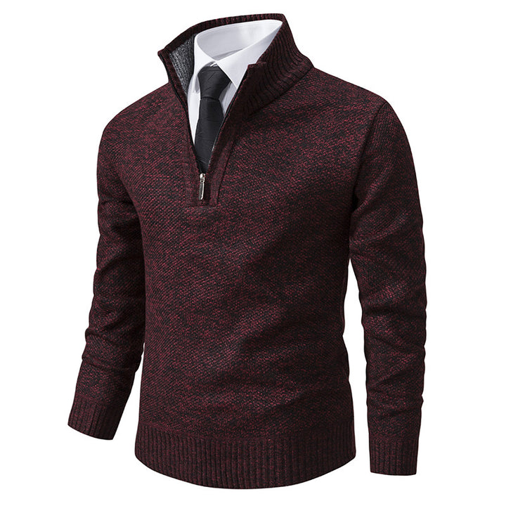 Men's knit sweater with modern zipper and textured surface Lune London