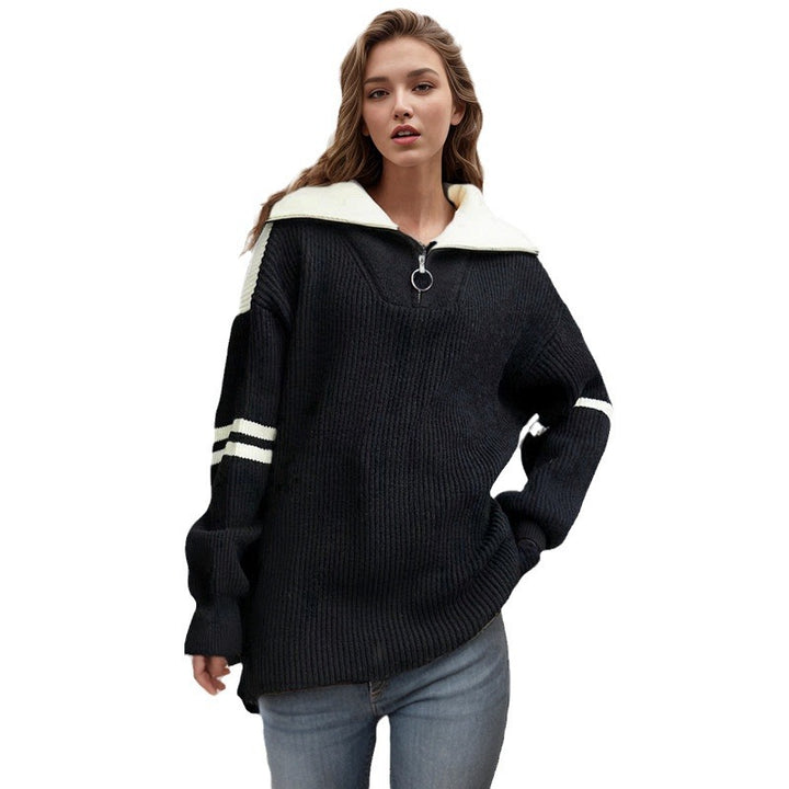 Oversized sporty sweatshirt for women with zipper and wide sleeves Lune London