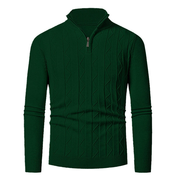 Men's knitted sweater with stylish zipper and cable-knit pattern Lune London
