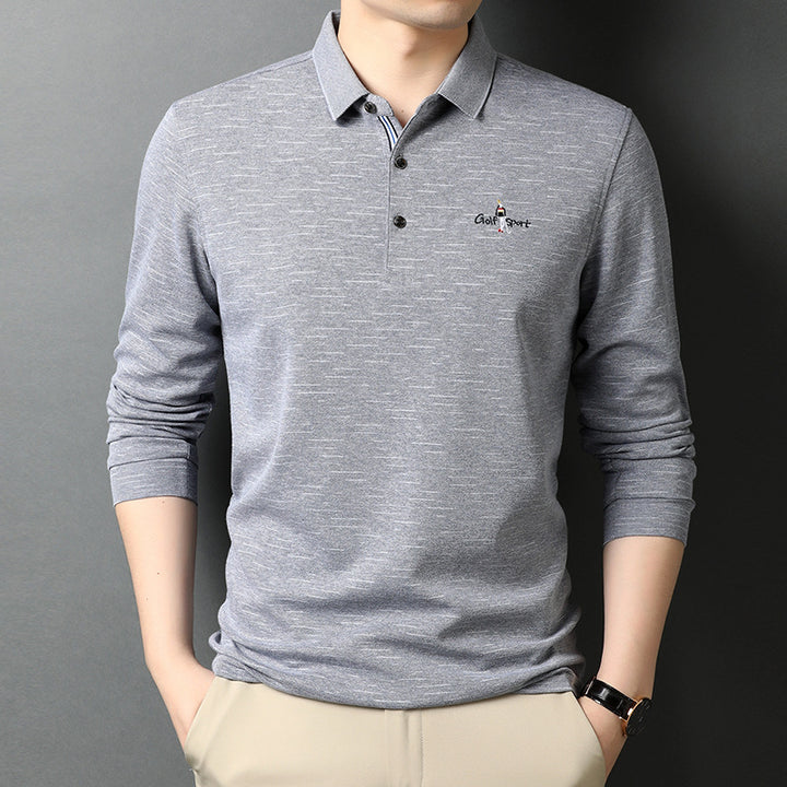 Men's long sleeve polo shirt in breathable functional material Lune London