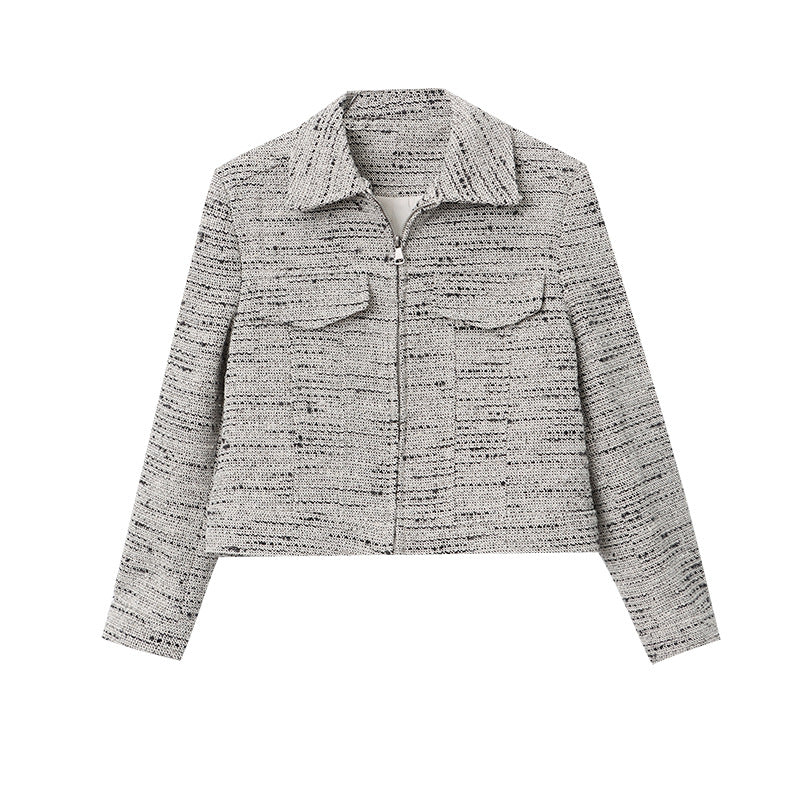 Ladies Fashion Boucle Jacket with Chesterfield Collar Chic & Stil