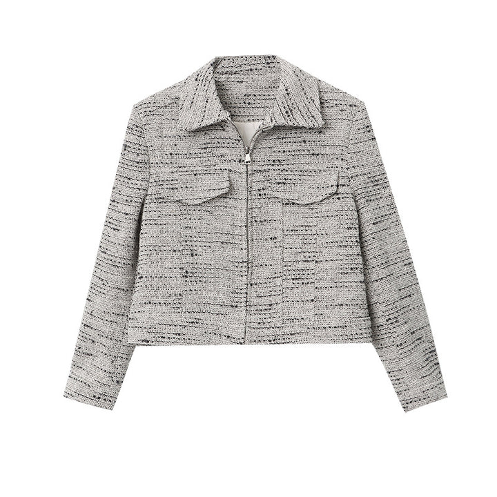 Ladies Fashion Boucle Jacket with Chesterfield Collar Chic & Stil