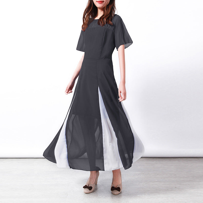 Lune London long sleeve transparent maxi dress with side slit