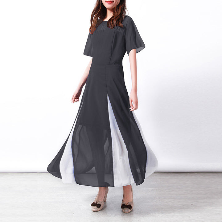 Lune London long sleeve transparent maxi dress with side slit