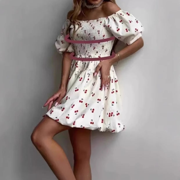 Summer dress for women with puff sleeves and a floral design Lune London