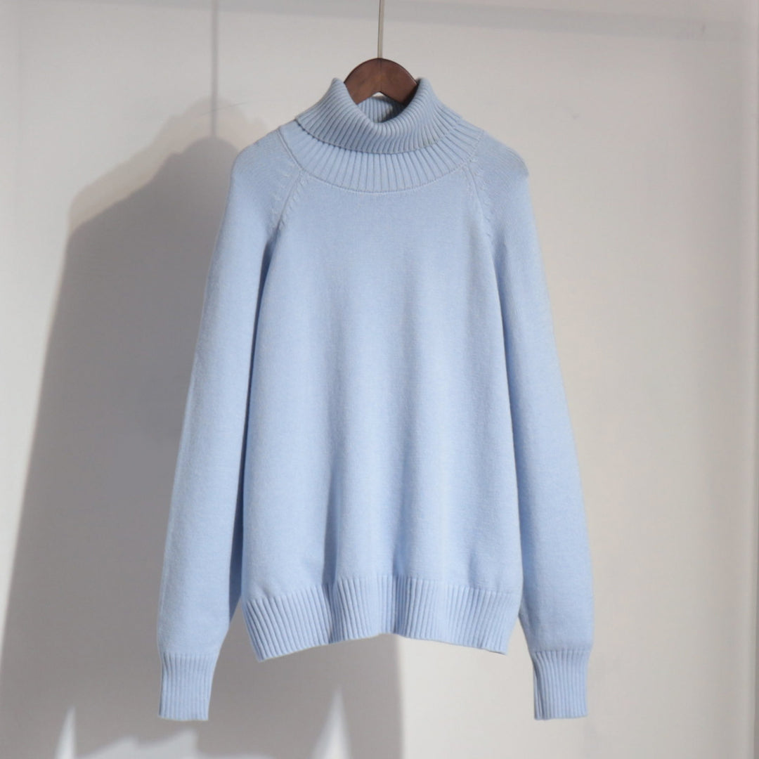 Pull en tricot pour dames avec col montant et coupe décontractée Chic & Stil