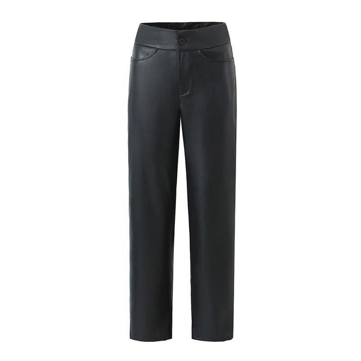 Faux leather pants for women with an elegant cut and charming details Lune London