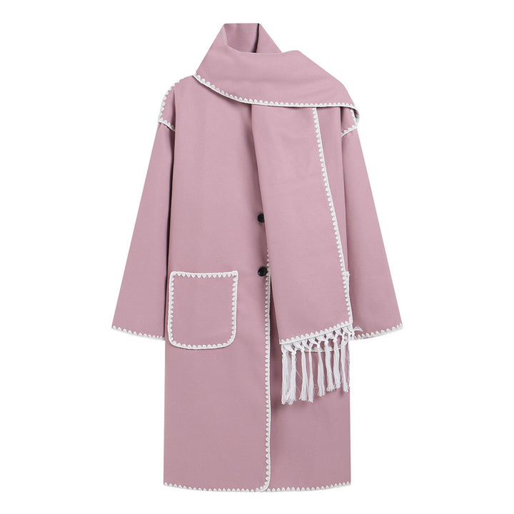Elegant transitional coat for women with fringe embellishments Lune London