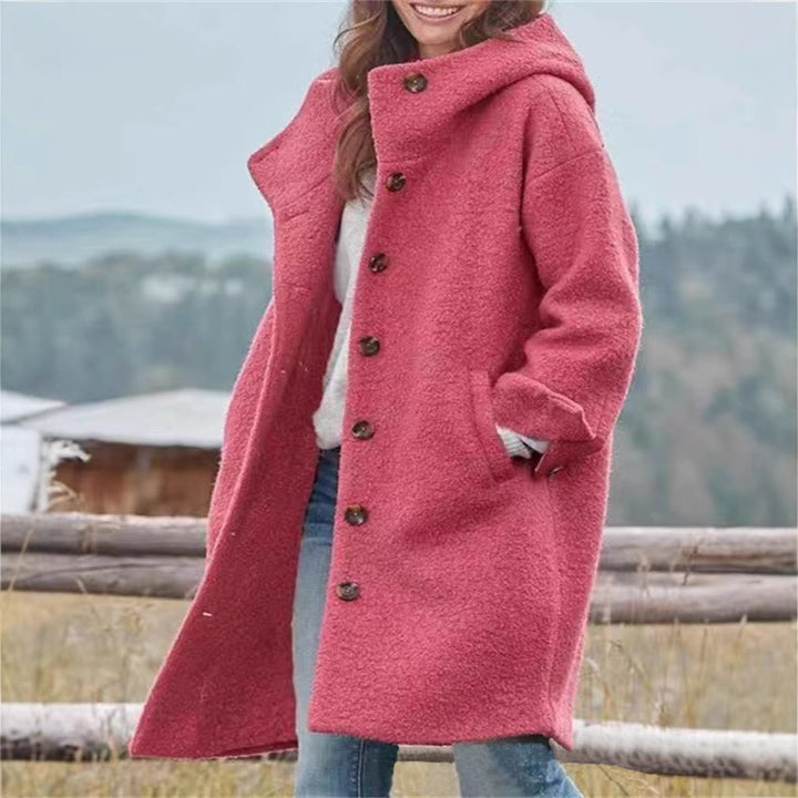 Oversized wool coat for ladies with a stylish collar and chic button details Lune London