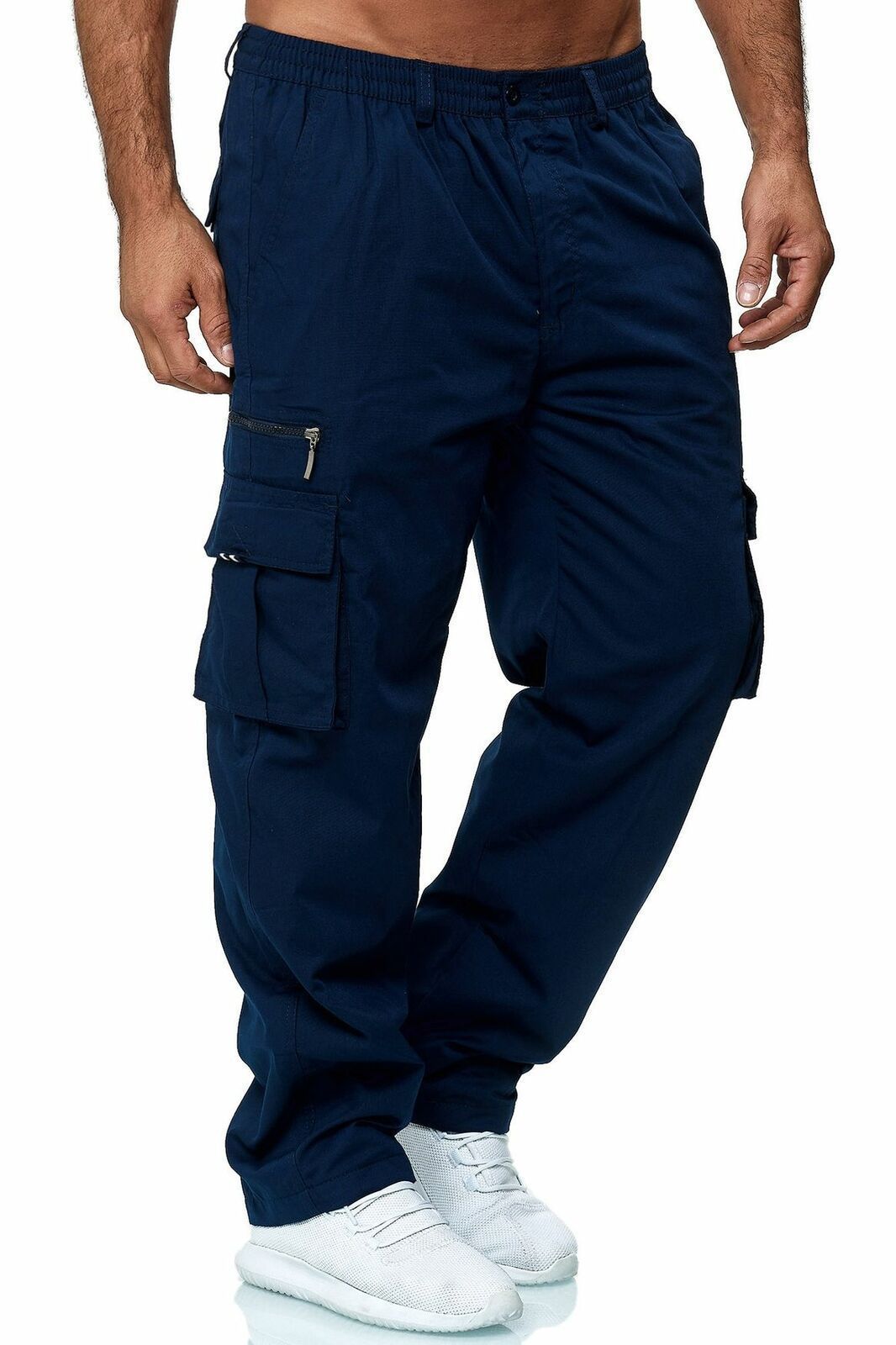 Men's cargo pants with elastic waistband and multifunctional pockets Lune London