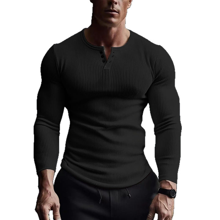 Long Sleeve Button-Up Shirt for Men with Modern Rib Design Lune London