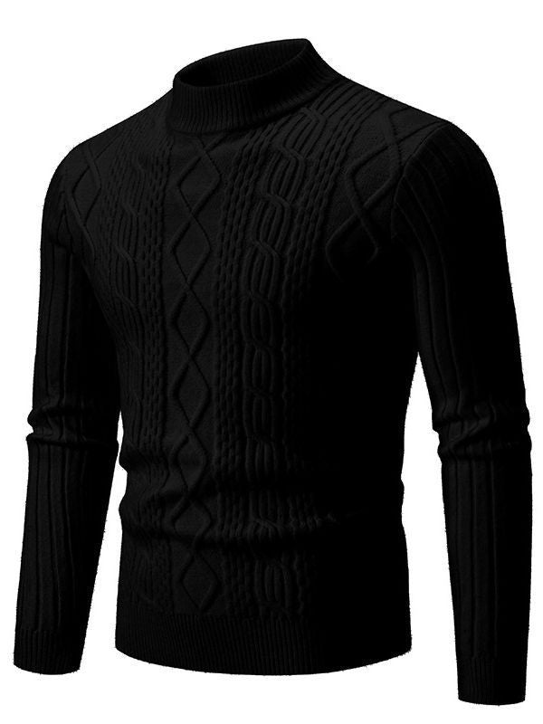 Men's turtleneck sweater with textured rib design Lune London