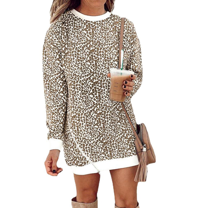 Casual Leopard Print Sweat Dress for Women with a Loose Fit Lune London