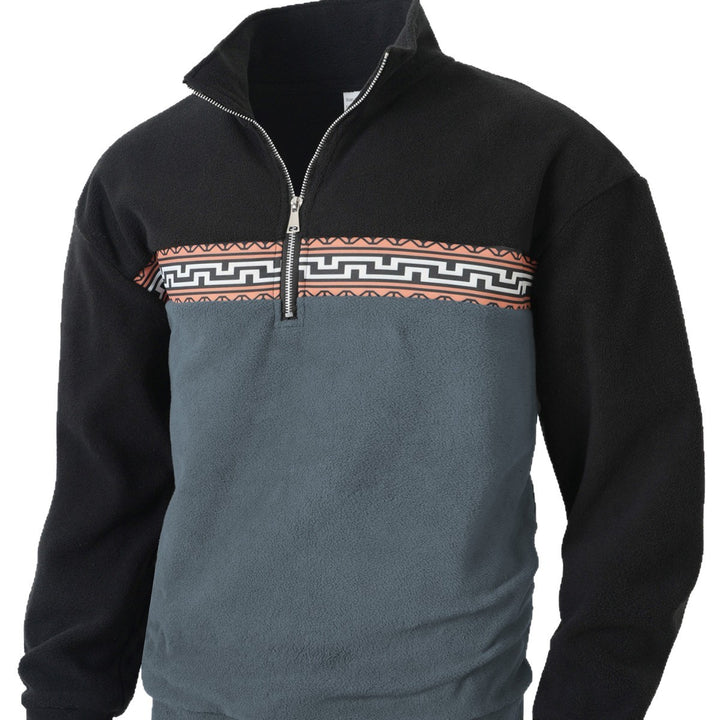 Fleece pullover for men with modern zipper and creative design Lune London