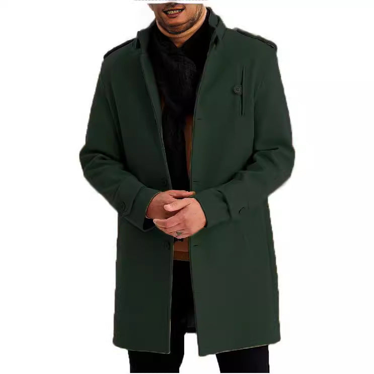 Elegant transitional coat for men with practical pockets and high collar Lune London