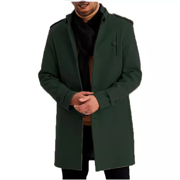 Elegant transitional coat for men with practical pockets and high collar Lune London