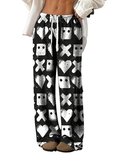 Lune London women's patterned lounge pants with elastic waistband and deep pockets
