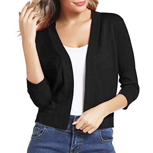 Ladies casual cardigan with open front and 3/4 sleeves Lune London