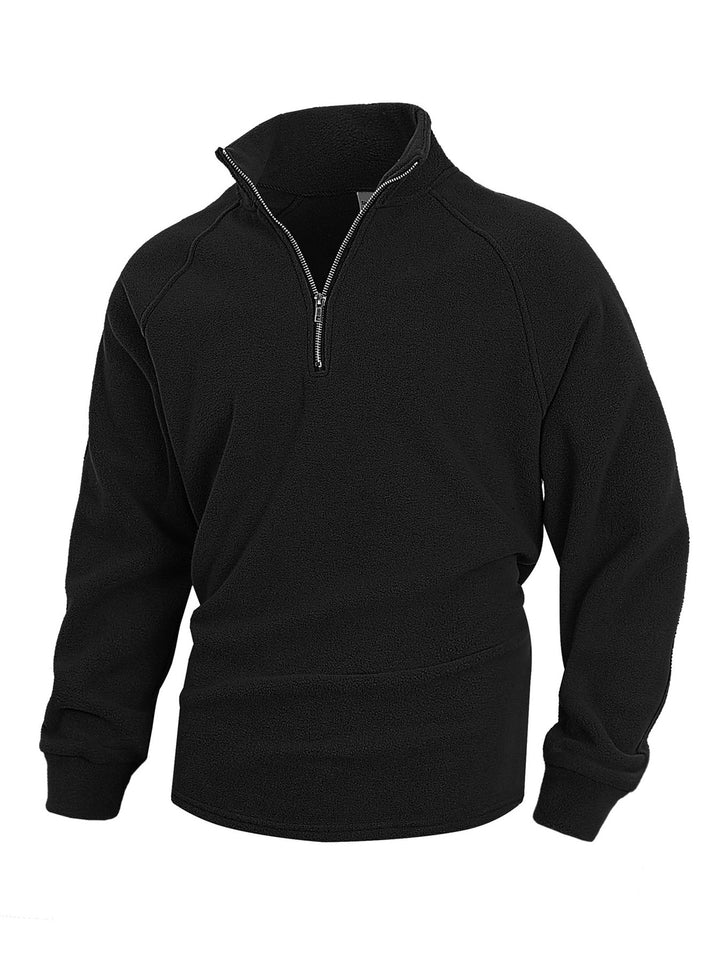 Men's fleece sweater with half-zip and elastic cuffs Lune London