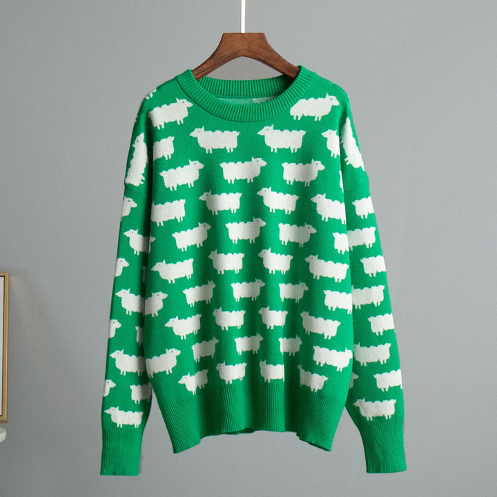 Pull en tricot pour femmes avec un design de mouton original Lune London