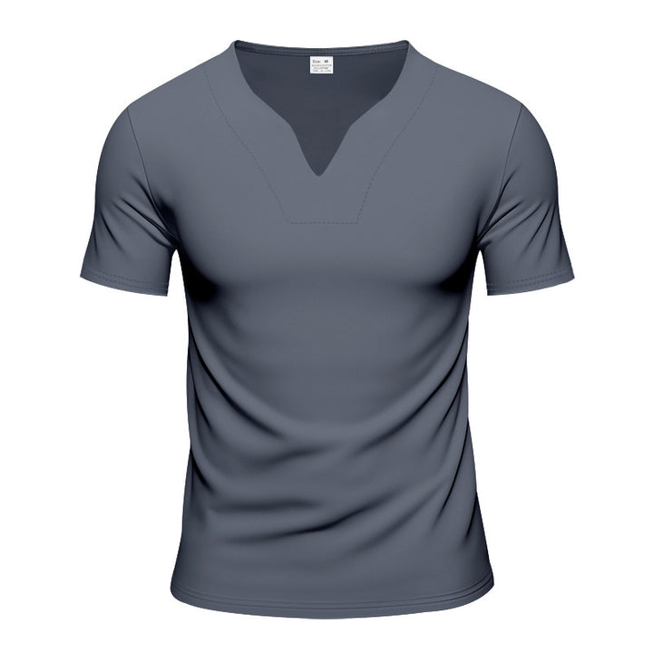 Men's modern V-neck t-shirt in breathable material Lune London