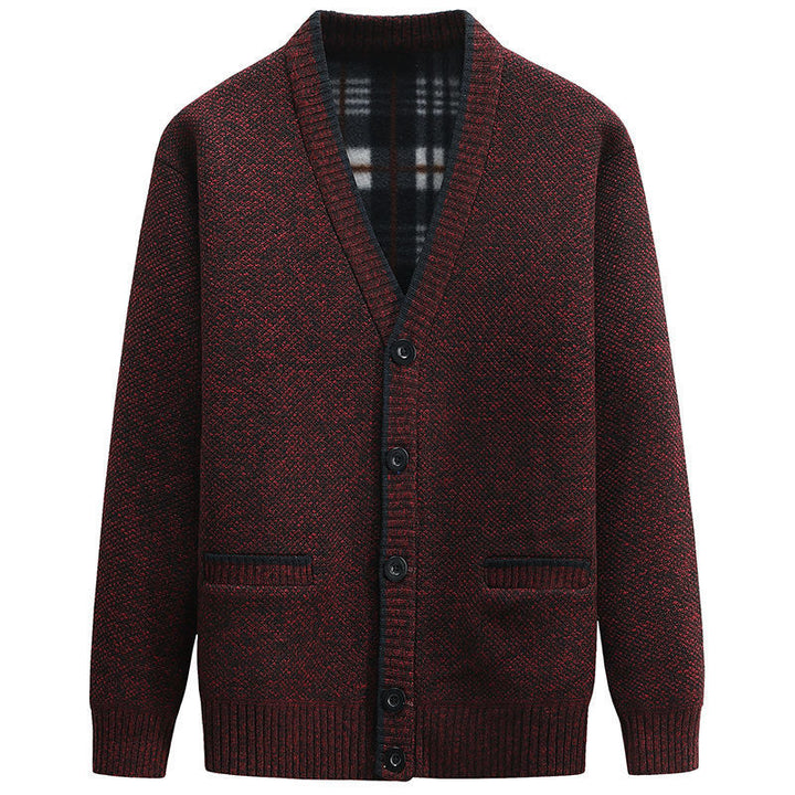 Cardigan for men with V-neck and high-quality details Lune London