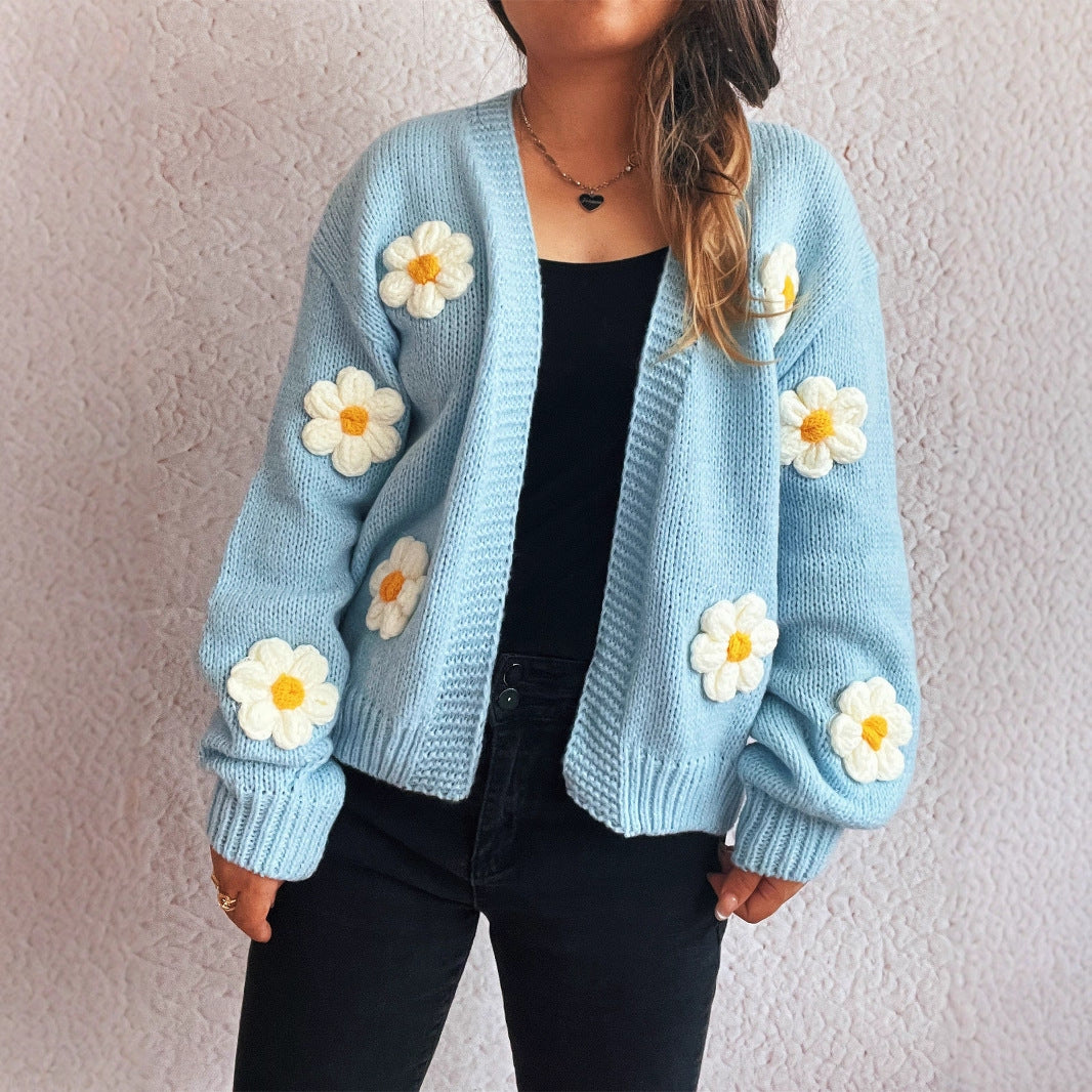 Cardigan pour dames avec des appliques florales Chic & Stil