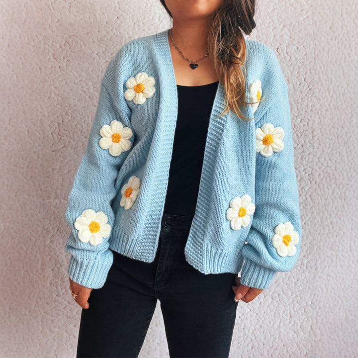 Cardigan pour dames avec des appliques florales Chic & Stil