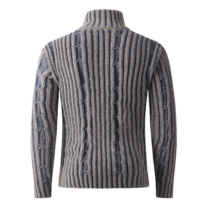 Fashionable knit jacket for men with high zipper and unique pattern Lune London