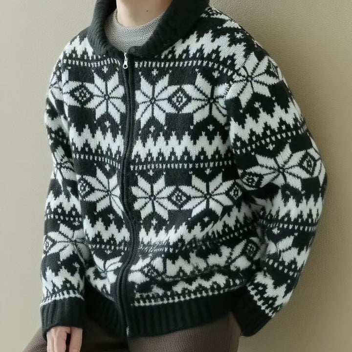 Women's knit jacket with traditional pattern Lune London