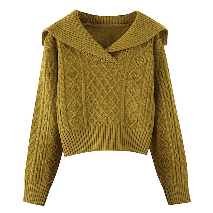 Knit sweater for women with oversized collar Lune London