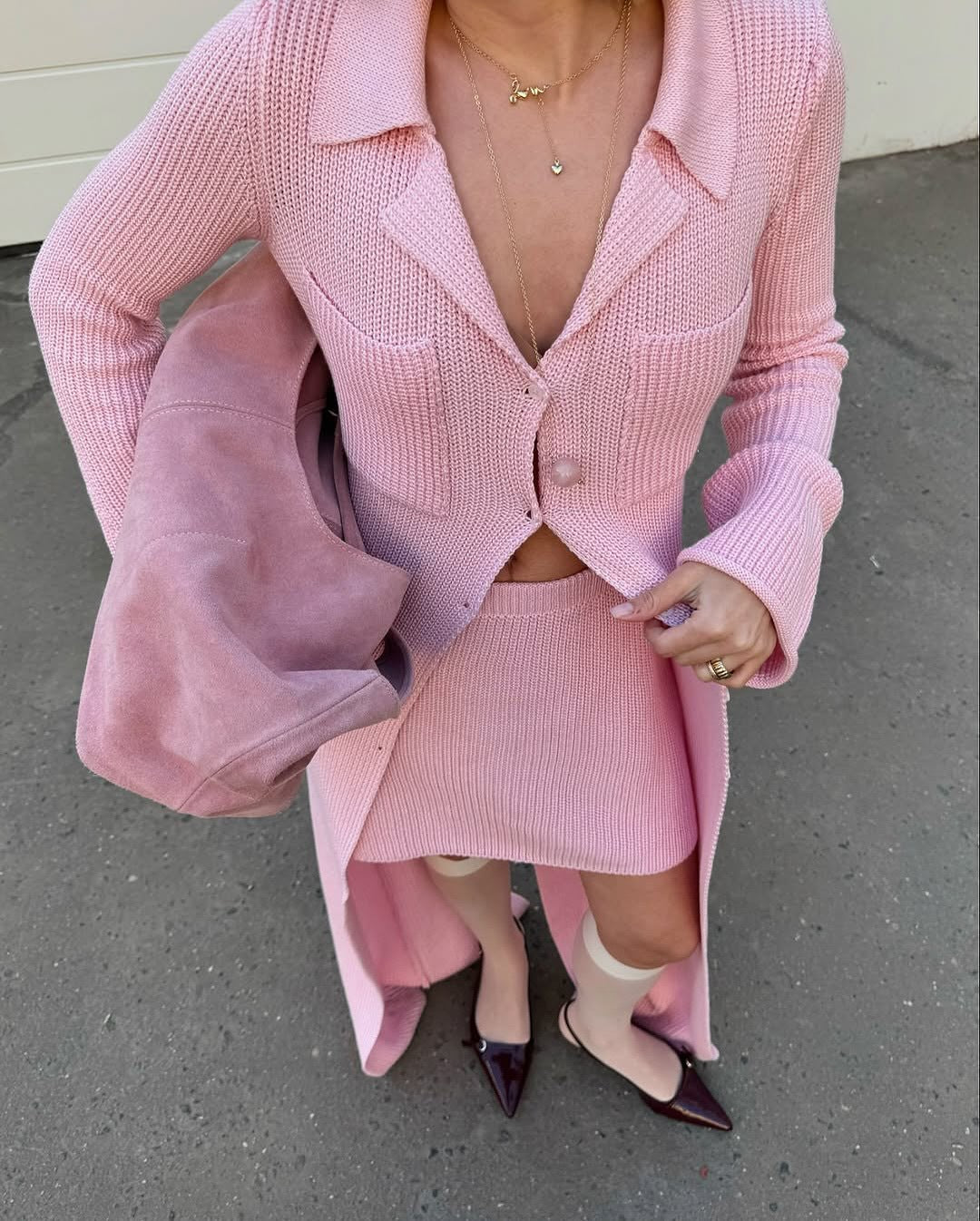 Ensemble tricot femme avec blazer cintré et jupe tendance Chic & Stil