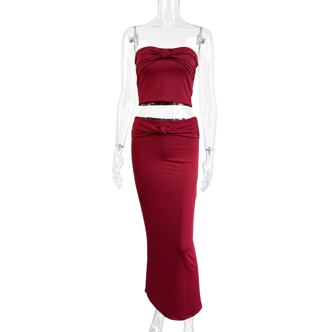 Women Crop Top and Skirt Set Lune London