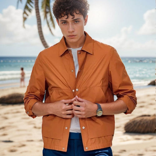 Men's multifunctional summer jacket with snap button closure and breathable inserts Lune London