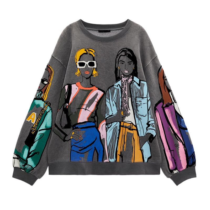Oversized sweater for women with creative print design and stylish details Lune London
