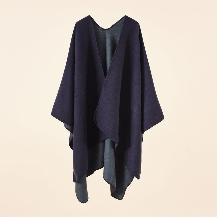 Women's Knit Poncho with Asymmetrical Cut and High Insulation Function Lune London