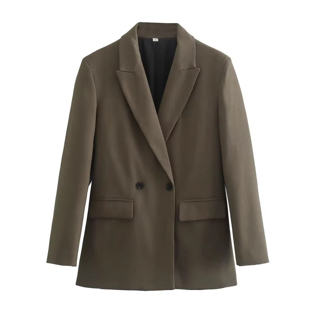 Stylish blazer jacket for women with double-breasted design and wide lapels Lune London
