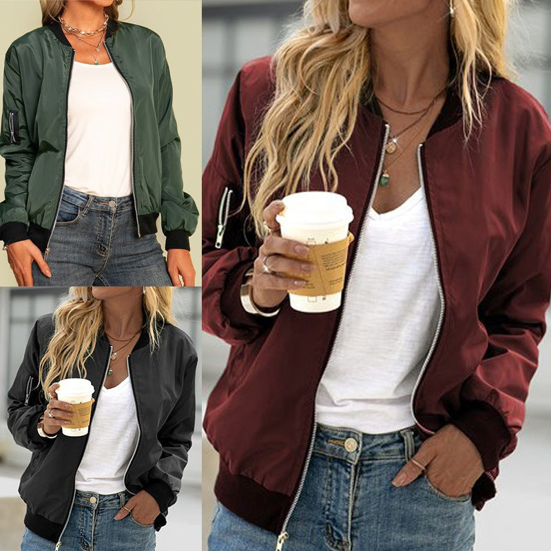 Trendy bomber jacket for ladies with practical side pockets Lune London