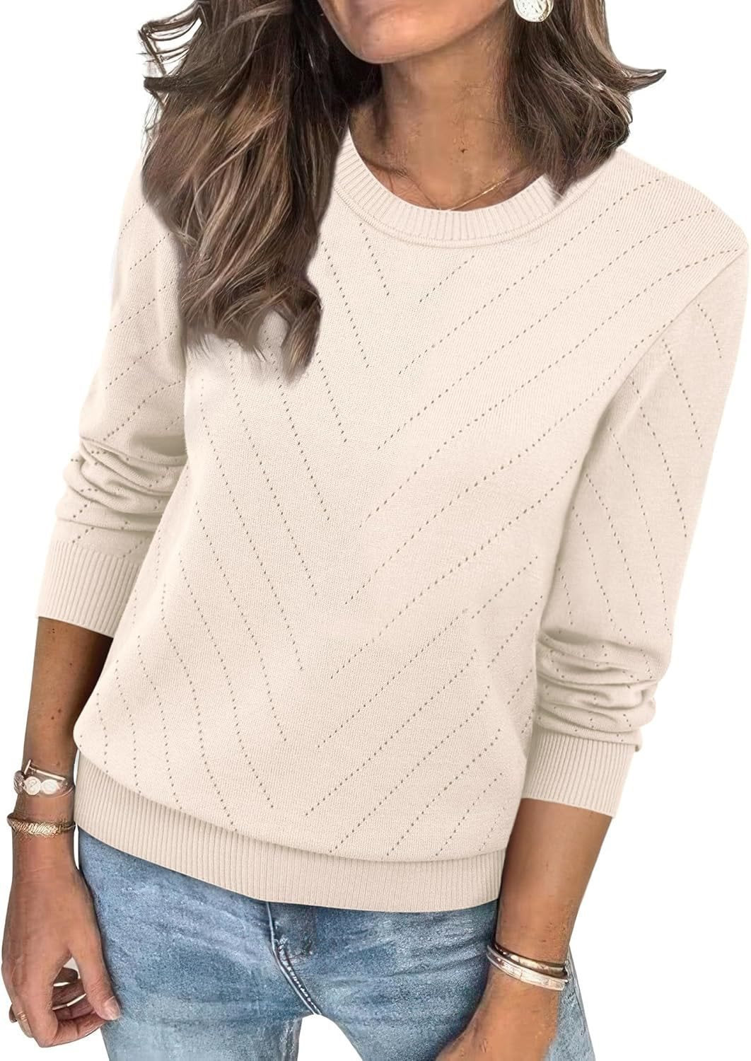 Ladies Fashion Sweater with structured zigzag pattern and relaxed fit Lune London